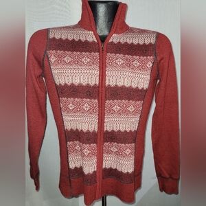 Eddie Bauer SWEATER Womens Size SMALL, Full Zip Up